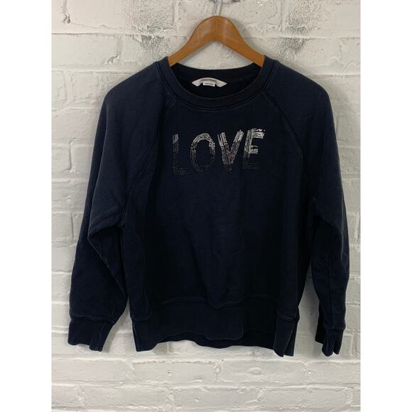 Zadig & Voltaire Women's Upper Gradient Love Strass Sweatshirts Black Size M - Picture 2 of 6